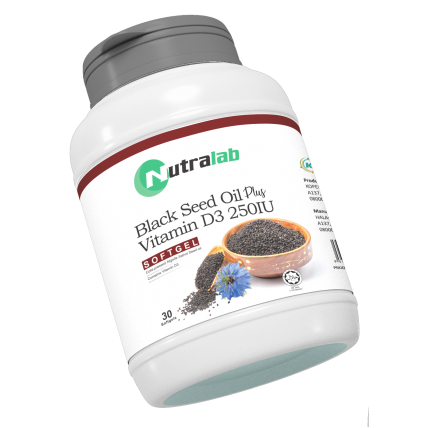 Nutralab Black Seed Oil Plus Vit D3 30s